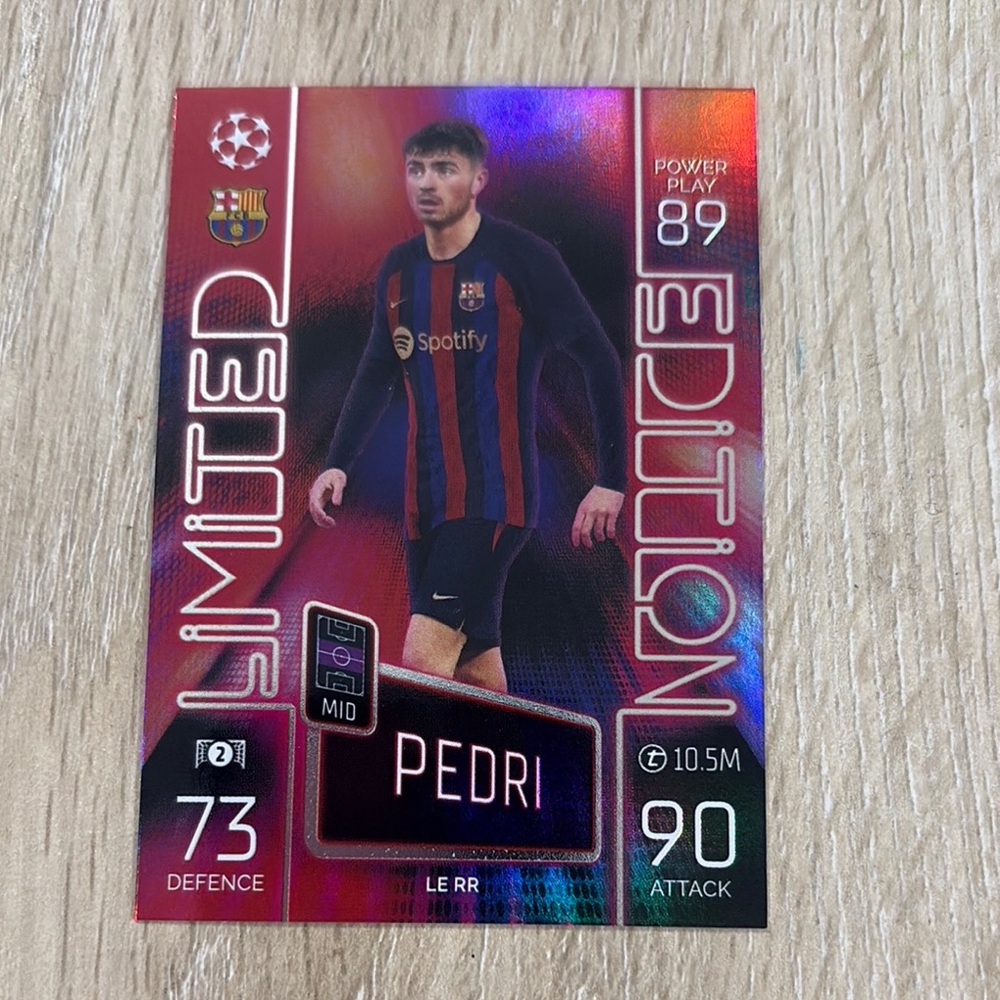 Limited Edition Pedri Soccer Trading Card